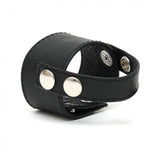 Rimba leather cock ring with adjustable press stud straps - peaches and screams