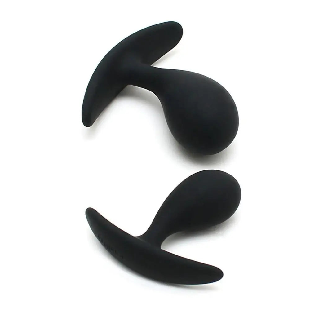 Rimba silicone black duo anal plug set - peaches and screams