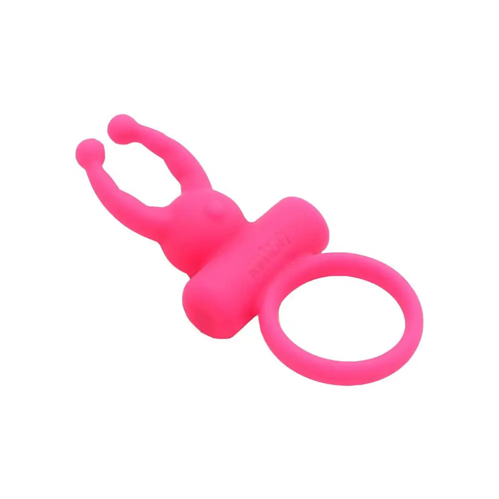 Rimba silicone pink vibrating cock ring with clit stim - peaches and screams