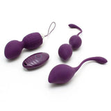 Rimba silicone purple rechargeable vibrating kegel ball set - peaches and screams