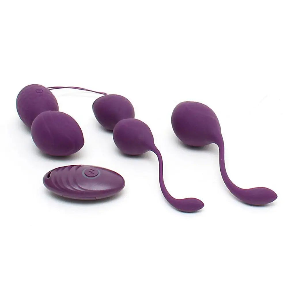 Rimba silicone purple rechargeable vibrating kegel ball set - peaches and screams