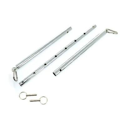 Rimba Silver Adjustable Spreader Bar with Carabine Hooks and d Ring - Peaches and Screams