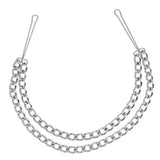 Rimba silver nipple clamps with double chain 15.5 inch - peaches and screams