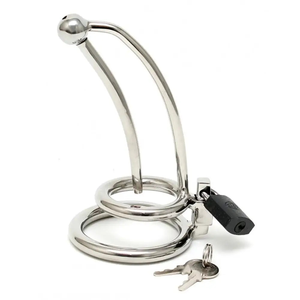 Rimba stainless steel urethral stretcher chastity cage - peaches and screams