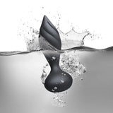 Rocks off 4 inch silicone black rechargeable butt plug with remote - peaches and screams