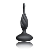 Rocks off 5.5 inch silicone black rechargeable butt plug - peaches and screams