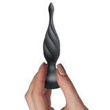 Rocks off 5.5 inch silicone black rechargeable butt plug - peaches and screams