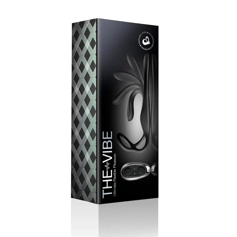 Rocks off silicone black rechargeable cock ring anal stim - peaches and screams