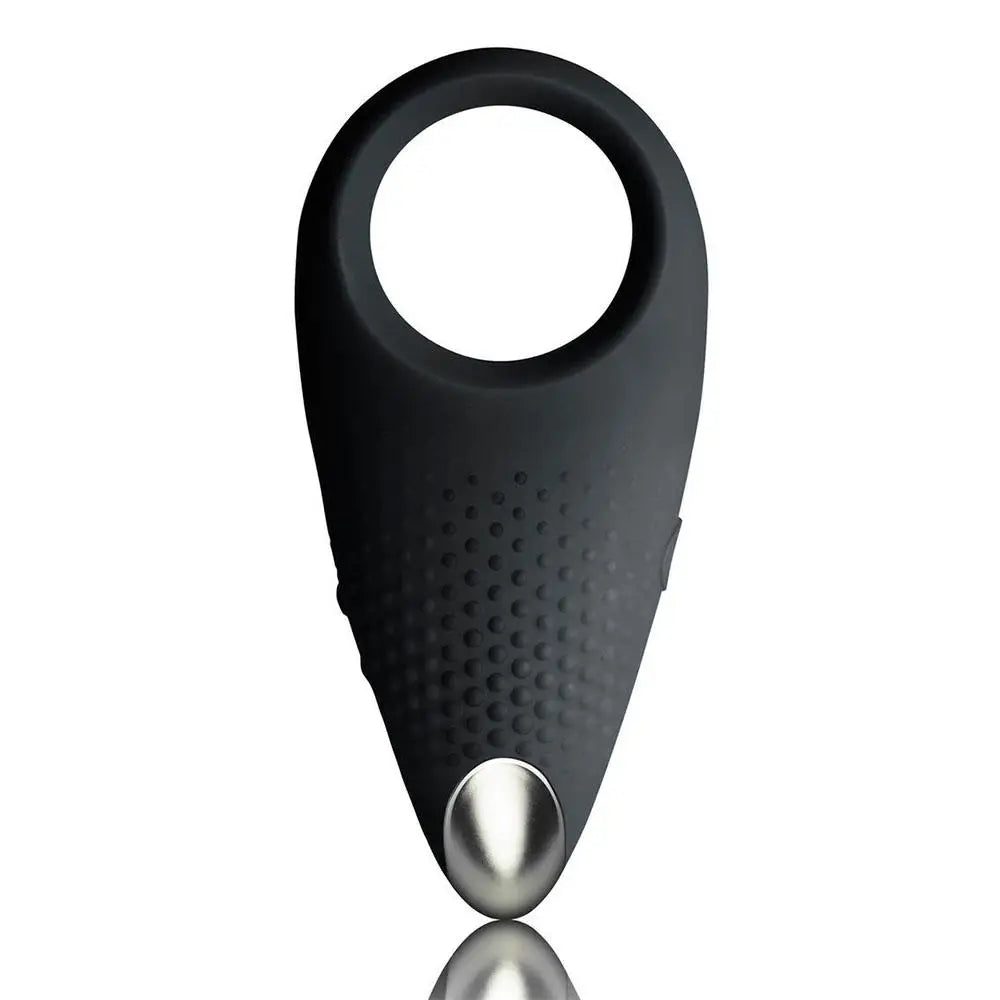 Rocks off silicone black rechargeable vibrating cock ring - peaches and screams