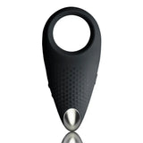 Rocks off silicone black rechargeable vibrating cock ring - peaches and screams
