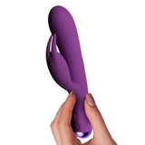 Rocks off silicone purple rechargeable rabbit vibrator - peaches and screams