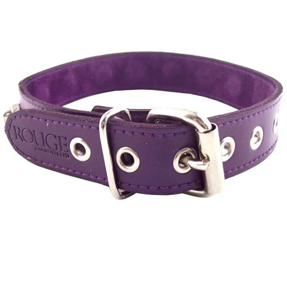 Rouge garments adjustable purple nut studded leather collar - peaches and screams