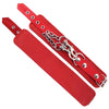 Rouge garments adjustable red leather bondage wrist cuffs - peaches and screams
