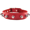 Rouge garments adjustable red studded leather nut collar - peaches and screams