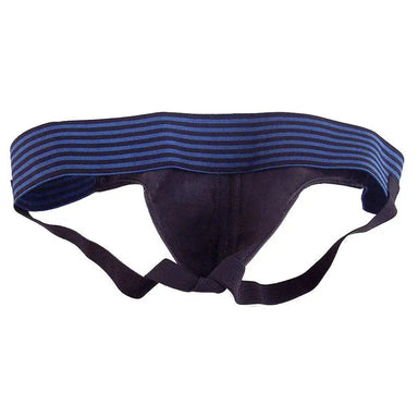 Rouge Garments Black And Blue Leather Jockstrap For Men - Large - Peaches and Screams