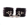 Rouge garments black leather ankle cuffs with piping - peaches and screams