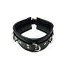 Rouge garments black padded leather collar with d rings - peaches and screams