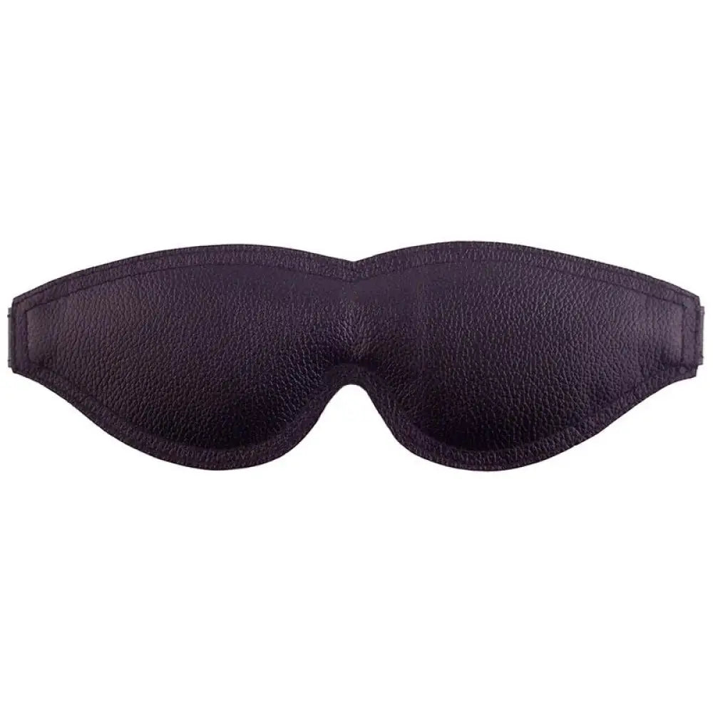 Rouge garments large black leather bondage eye mask buckles - peaches and screams
