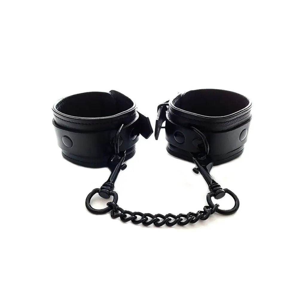Rouge garments leather black bondage ankle cuffs - peaches and screams