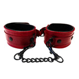 Rouge garments leather bondage wrist cuffs with buckles - peaches and screams