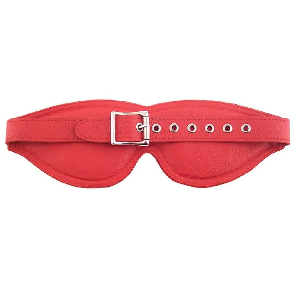 Rouge garments padded red bondage blindfold with buckle - peaches and screams
