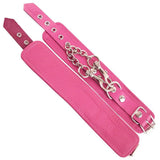 Rouge garments pink leather adjustable wrist cuffs with hooks - peaches and screams