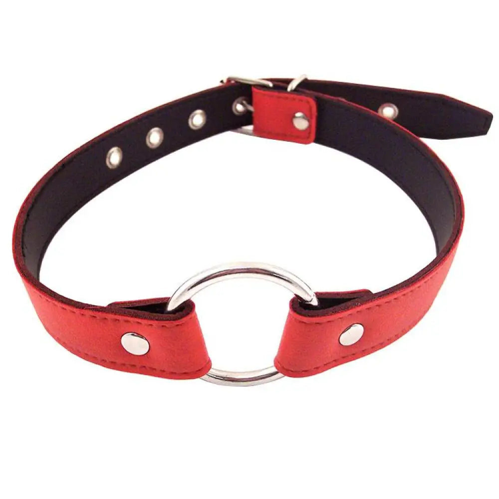 Rouge garments red leather o ring bondage mouth gag - peaches and screams
