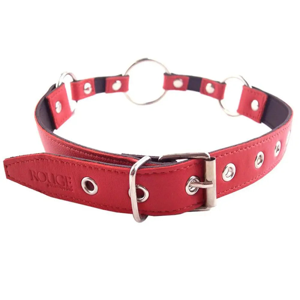Rouge garments red leather o ring bondage mouth gag - peaches and screams