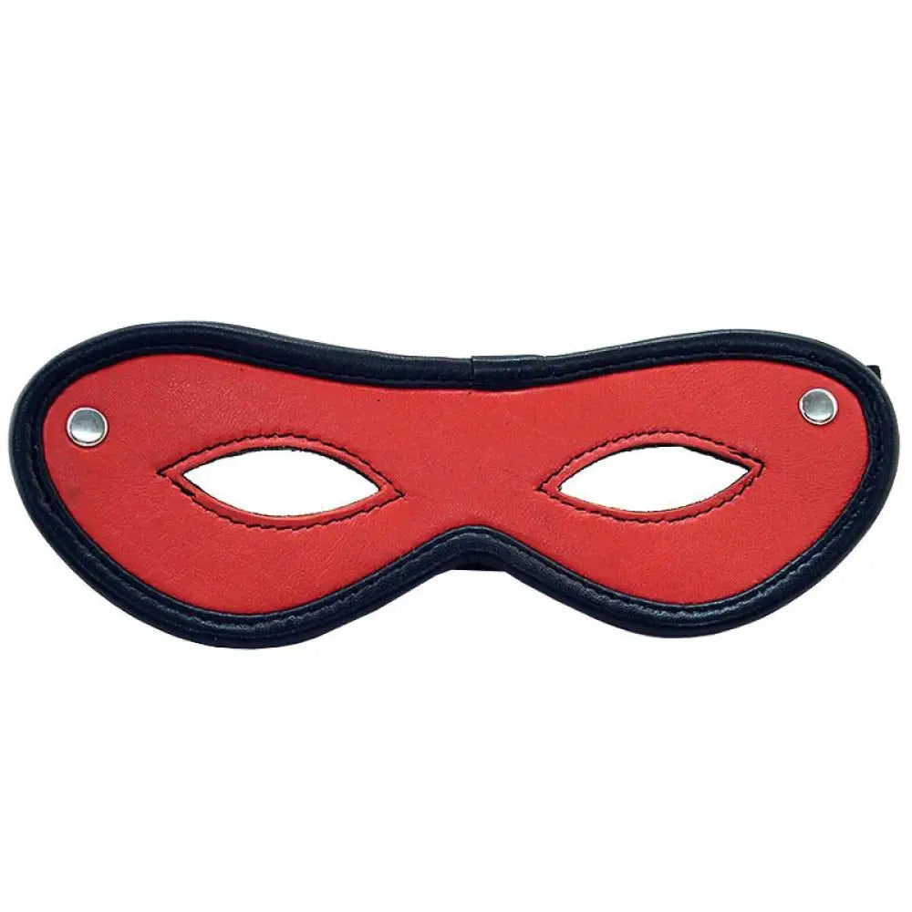 Rouge garments red open eye leather bondage mask - peaches and screams