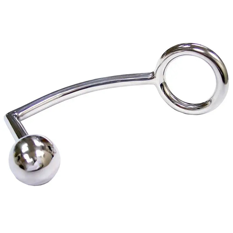 Rouge Garments Stainless Steel Silver Cock Ring With Anal Probe - Peaches and Screams