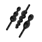 Satisfyer pro silicone 3 piece finger loop butt plug set - peaches and screams