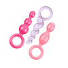 Satisfyer pro silicone pink butt plug set of 3 with loops - peaches and screams