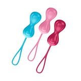 Satisfyer silicone pink set of 3 weighted orgasm balls - peaches and screams