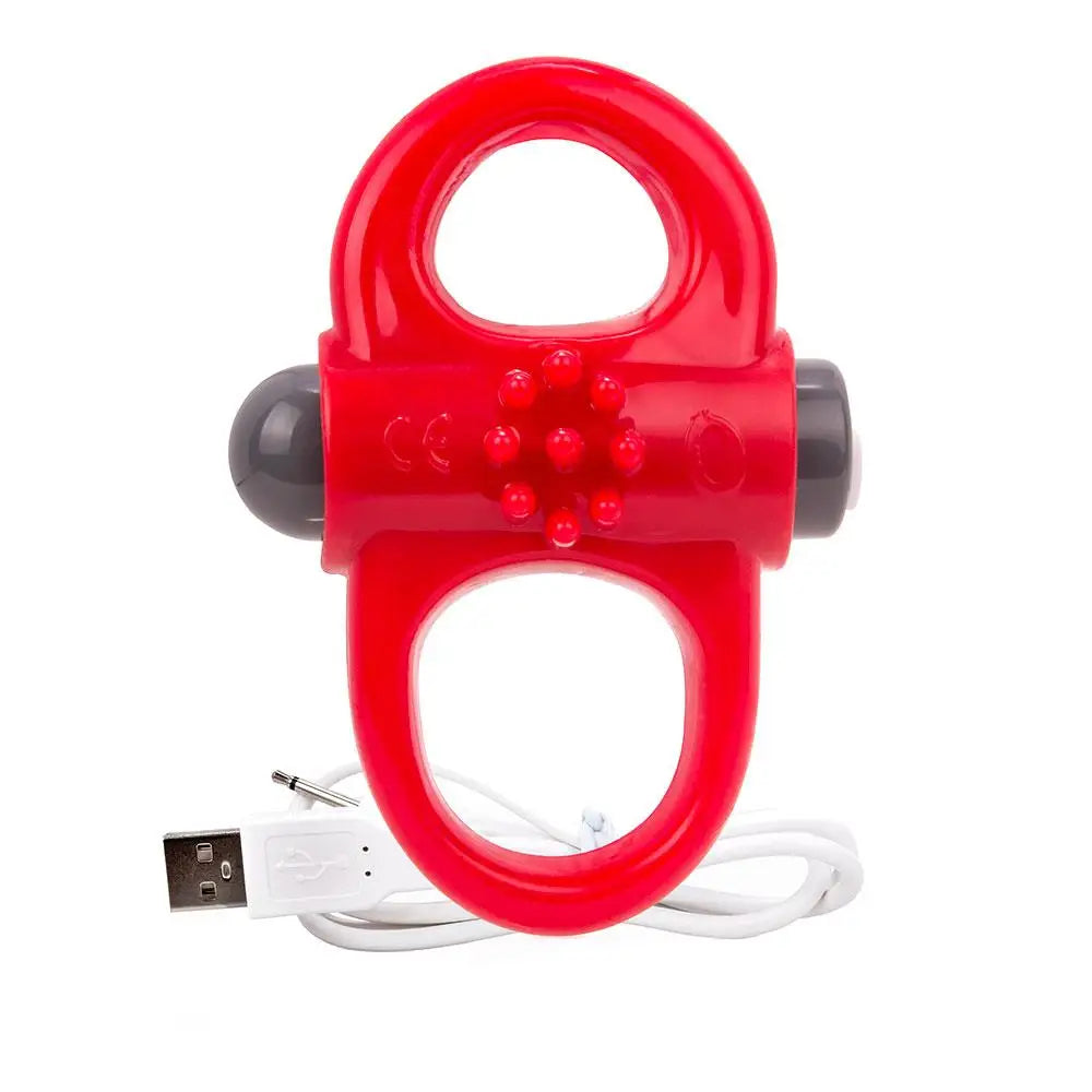 Screaming o red rechargeable 10 function waterproof cock ring - peaches and screams