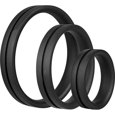 Screaming o Silicone Black Pro Triple Cock Ring For Him - Peaches and Screams