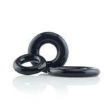 Screaming o silicone black set of 3 classic cock rings - peaches and screams