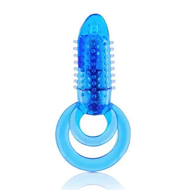 Screaming o Silicone Blue Extra Powerful Vibrating Double Cock Ring - Peaches and Screams