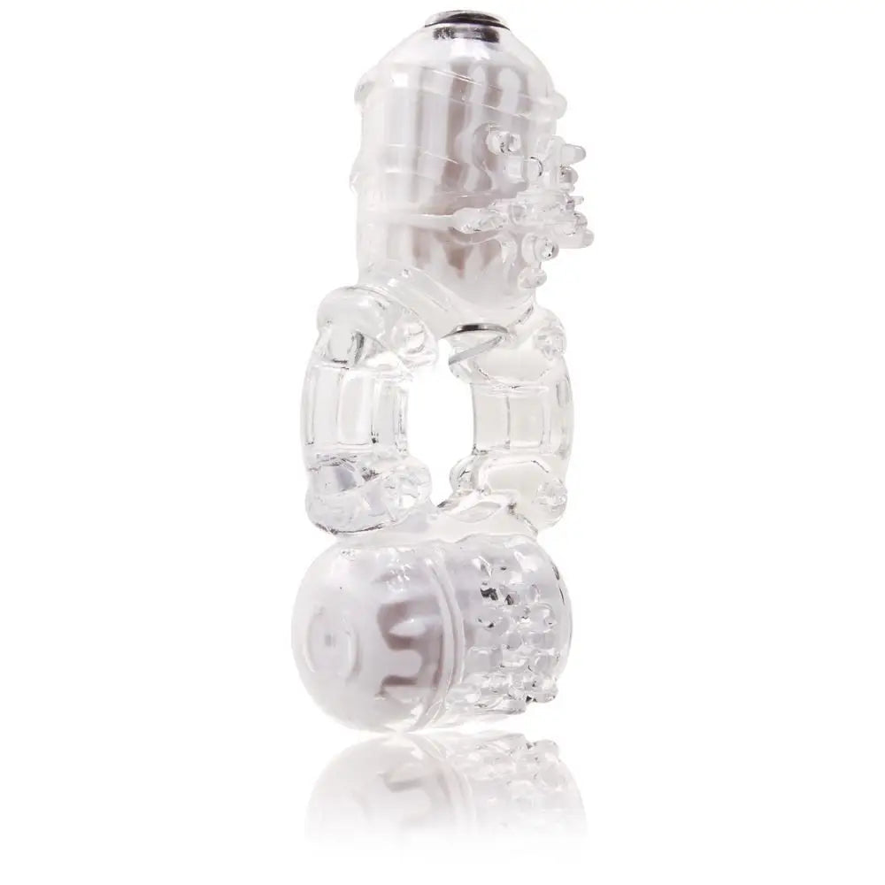 Screaming o silicone blue multi speed vibrating cock ring - peaches and screams