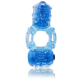 Screaming o silicone blue multi speed vibrating cock ring - peaches and screams