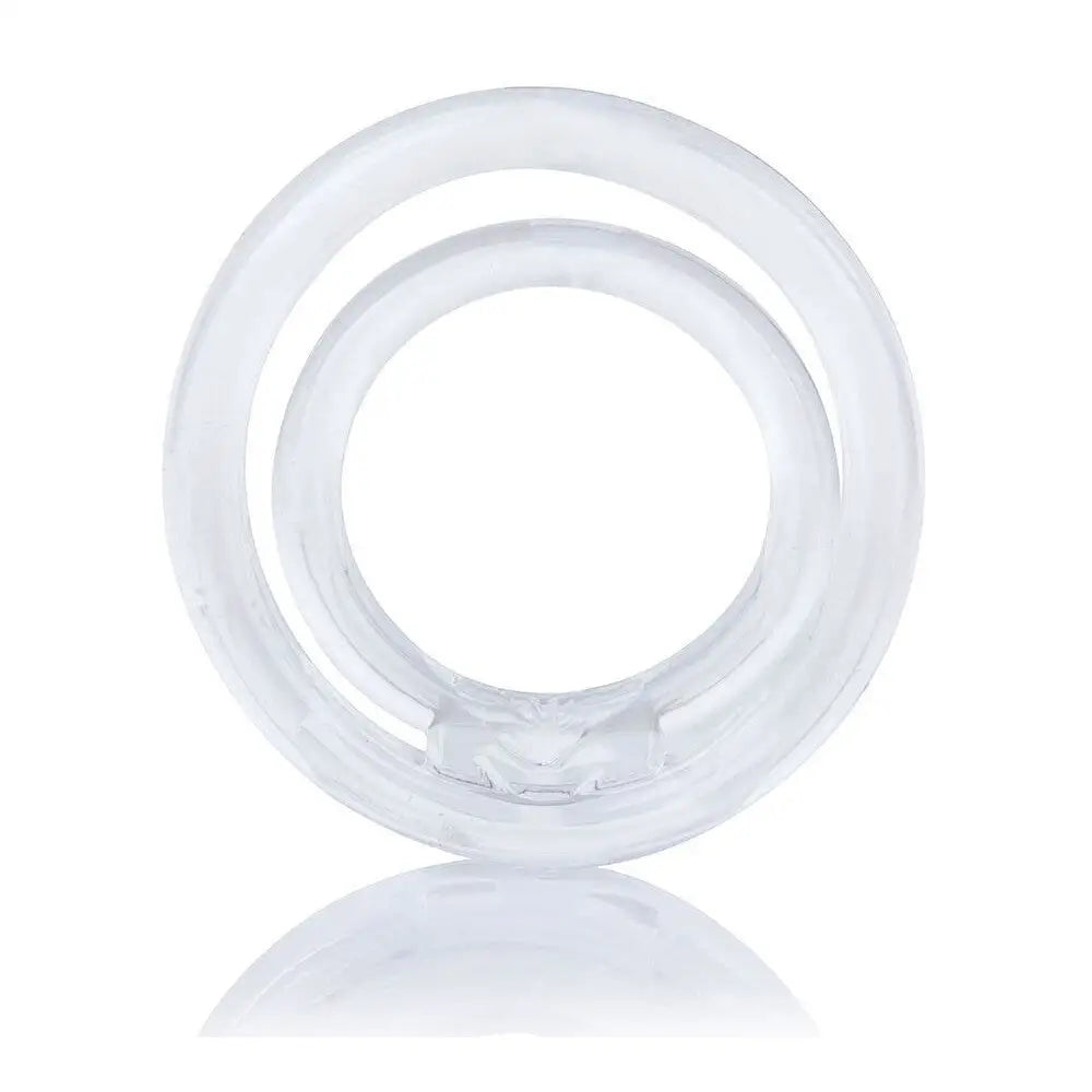 Screaming o silicone clear cock and ball ring for men - peaches and screams