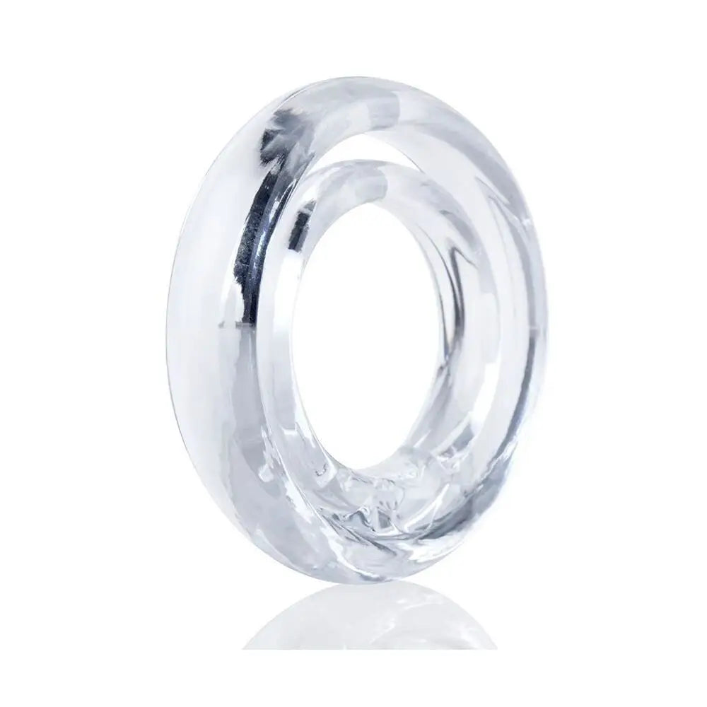 Screaming o silicone clear cock and ball ring for men - peaches and screams