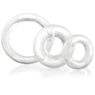 Screaming o Silicone Clear Stretchy Cock Ring Set - Peaches and Screams