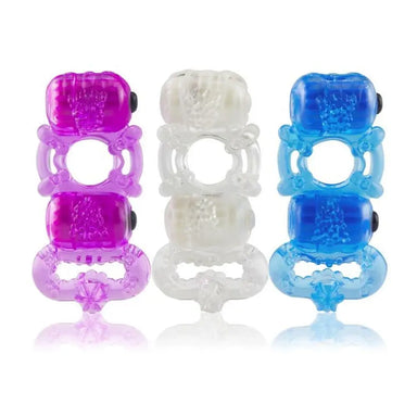 Screaming o Silicone Trio Vibrating Cock Ring with Dual Motors - Peaches and Screams