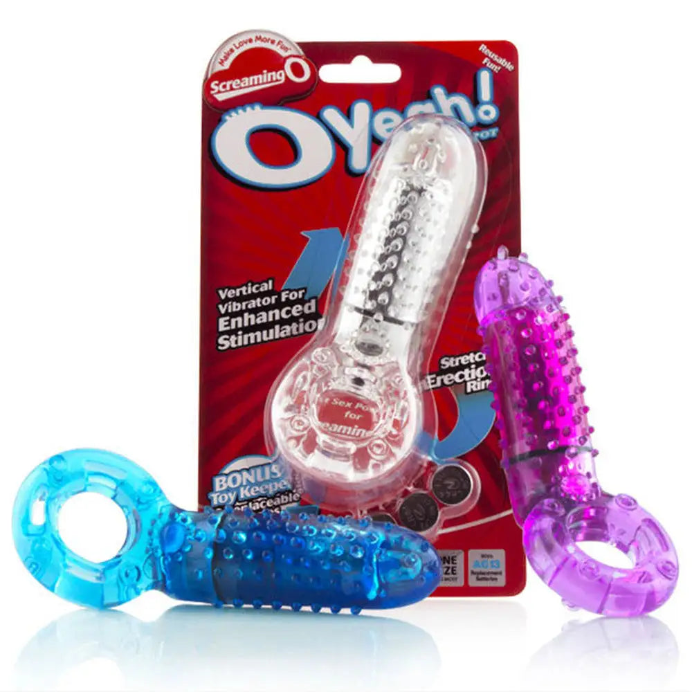 Screaming o Stretchy Silicone Blue Vibrating Cock Ring For Him - Peaches and Screams