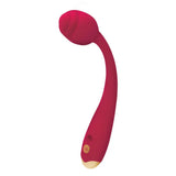 Secret kisses rosegasm long stem vibrator in red silicone - peaches and screams