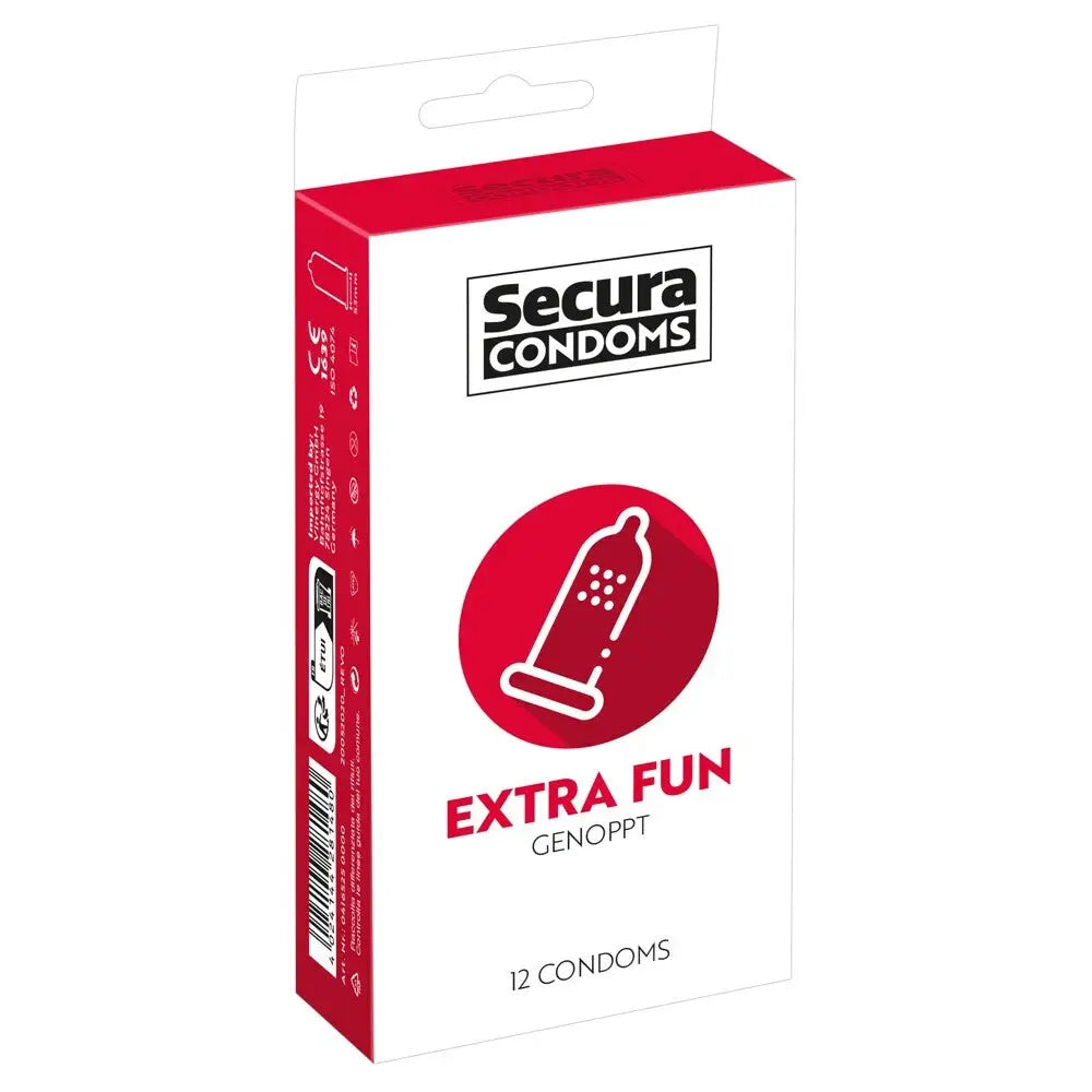 Secura Condoms 12 Pack Extra Fun - Peaches and Screams