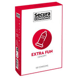 Secura extra fun ribbed and dotted condoms 48 pack - peaches and screams