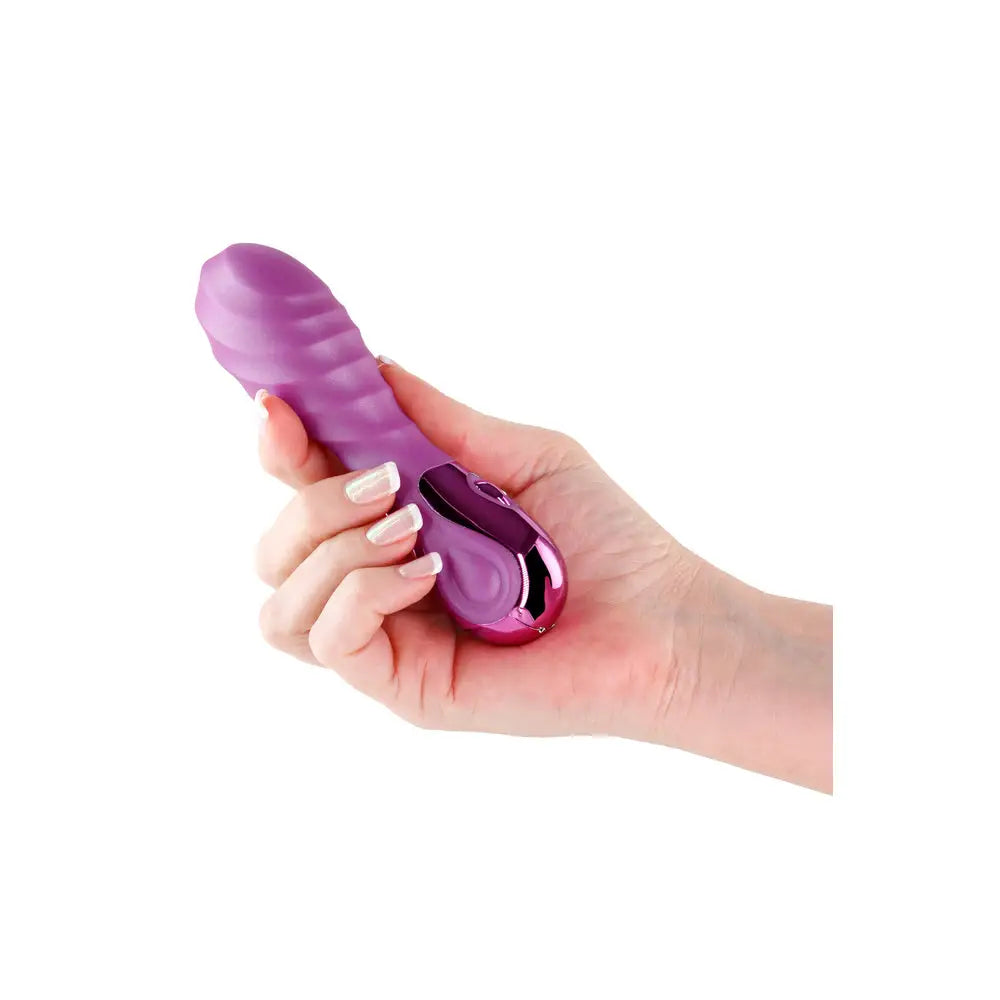 Seduction chloe ribbled vibrator waterproof rechargeable toy - peaches and screams