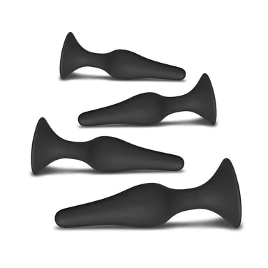Set Of Four Silicone Butt Plugs Black - Peaches and Screams