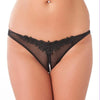 Sexy black wet look open pearl g-string brazilian lingerie - peaches and screams